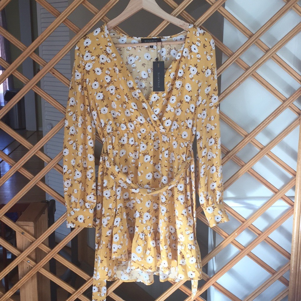 Yellow floral dress